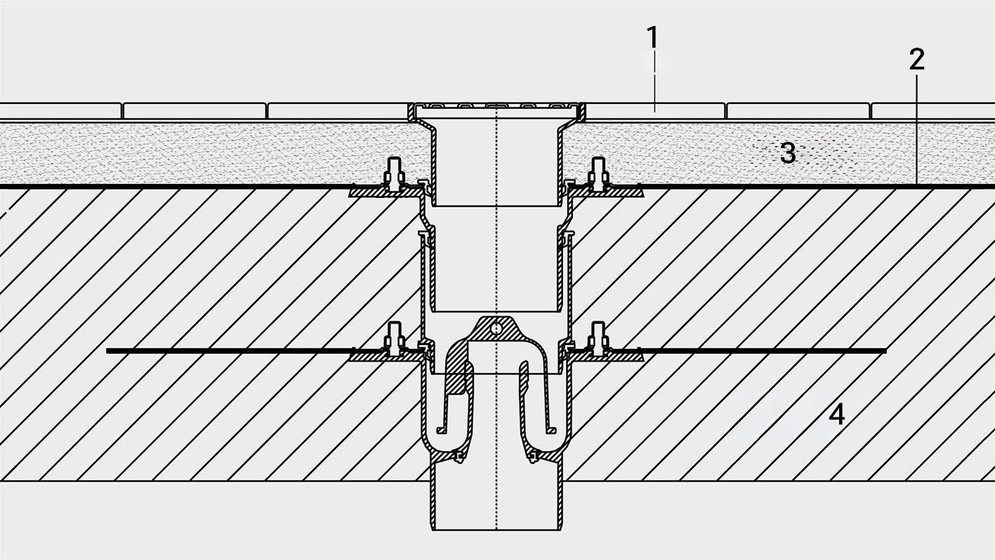 Installation diagram showing a waterproofing sheet Installation diagram showing a waterproofing sheet