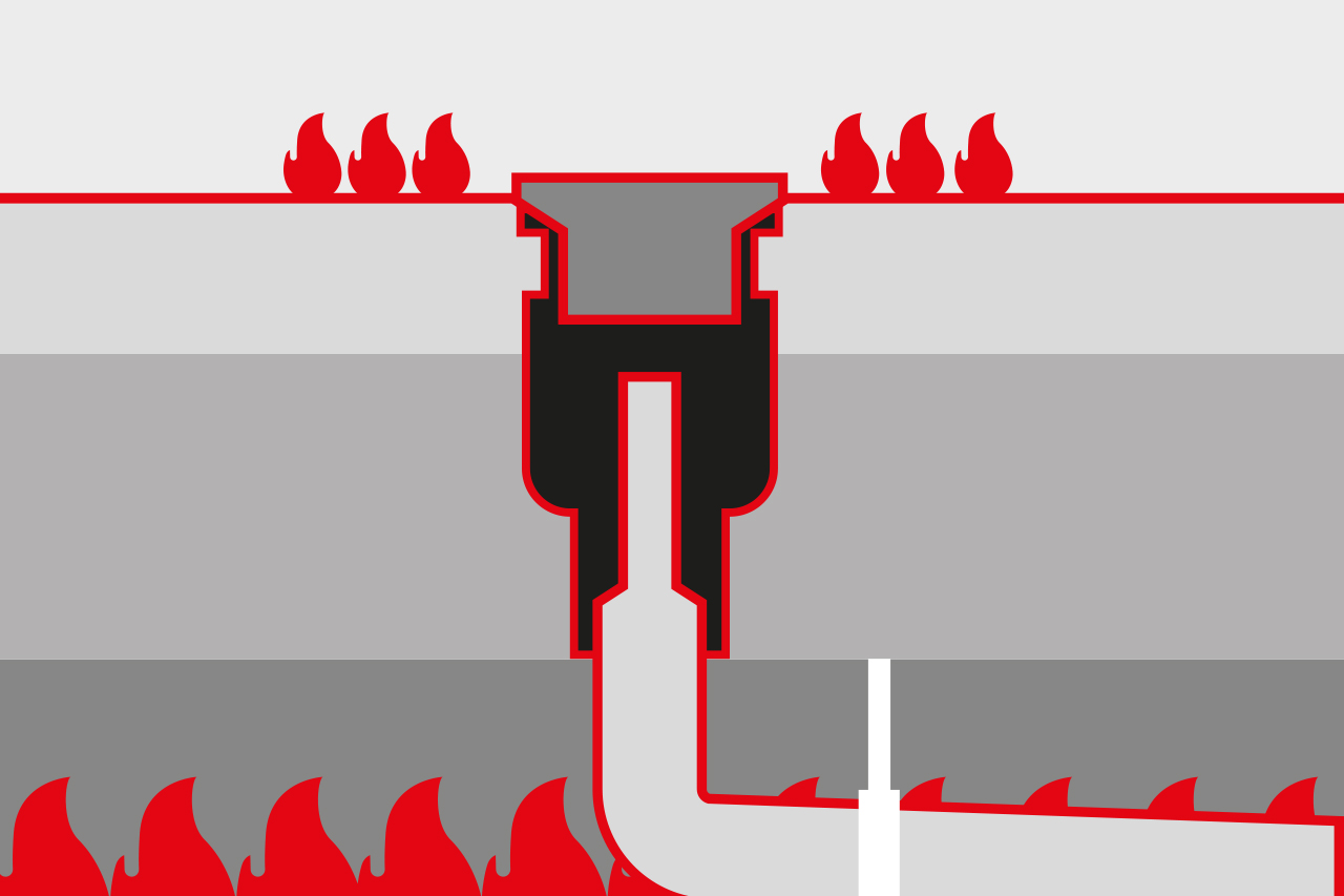 Schematic diagram illustrating heat transfer through non-combustible drainage structures
