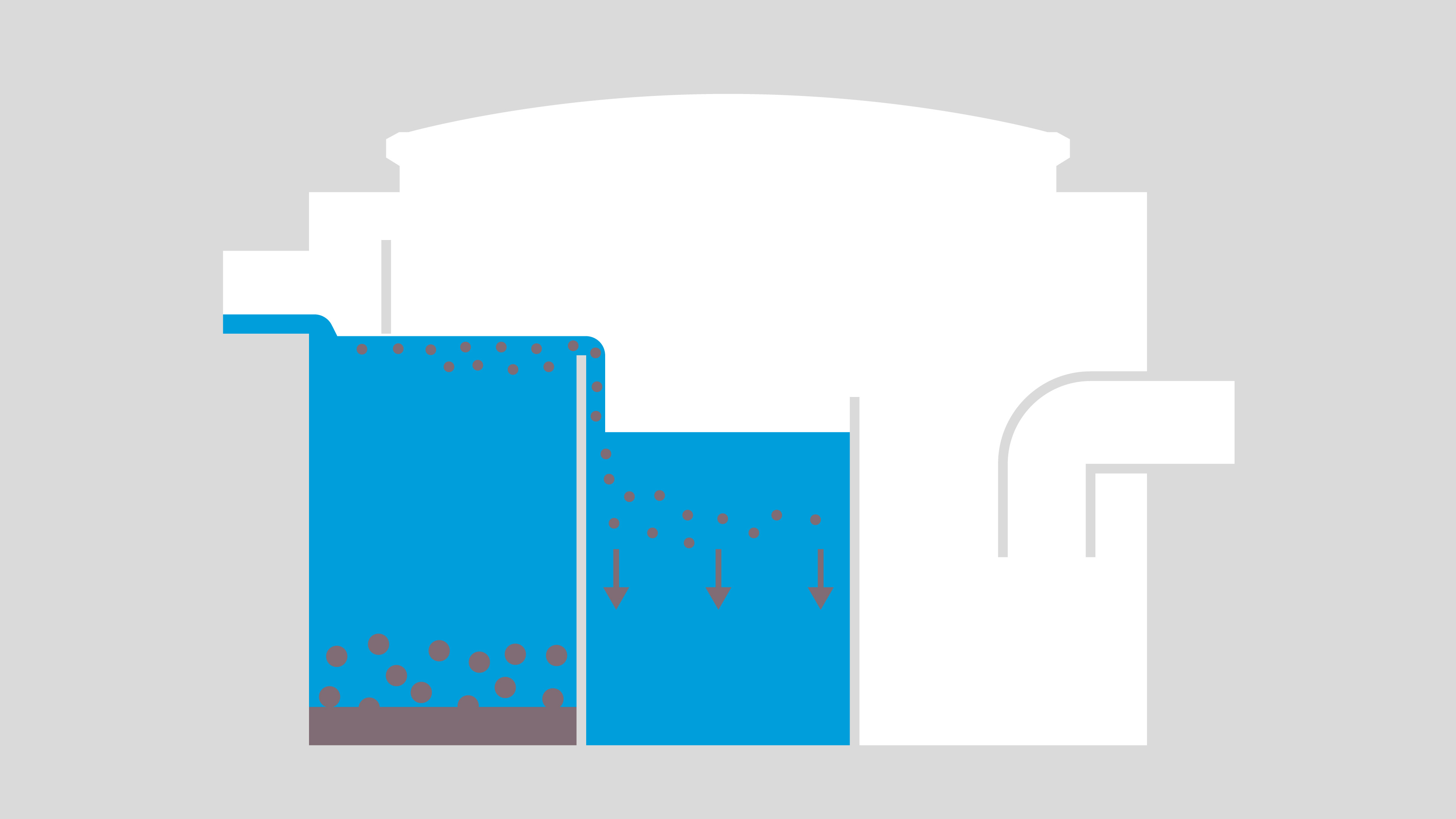 How the sediment separator works: 2. Sludge layer formation 