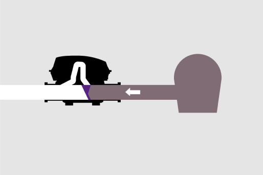 A closed flap prevents water from entering from the drain. A closed flap prevents water from entering from the drain.