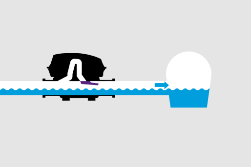 Open-channel drainage with an unobstructed pipe cross-section.