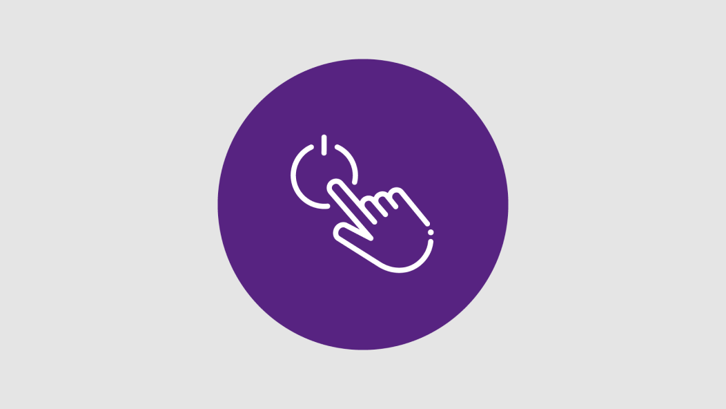Safe operation icon Icon of a hand pressing a button.