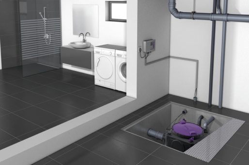 Installation guide for an Aqualift 100 lifting station in the pump sump