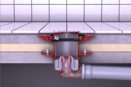 Stage 7: Odour barrier created by a water seal