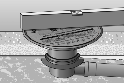 Installation diagram: Step 1 – Install the drain