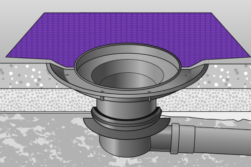 Installation diagram: Step 2 – Bonding the waterproofing membrane
