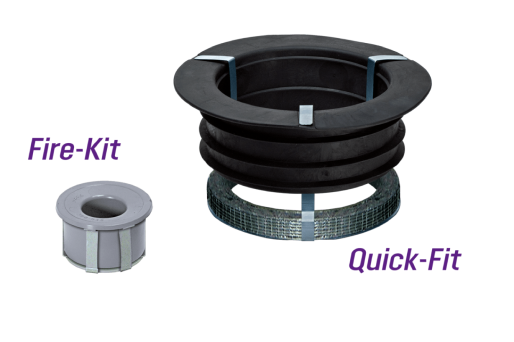 Fire-Kit fire and flue gas protection insert and Quick-Fit passage seal