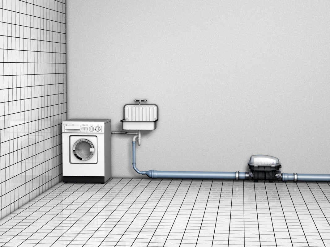 Einbaudarstellung Rückstauverschluss Staufix SWA zum Einbau in eine freiliegende Abwasserleitung
