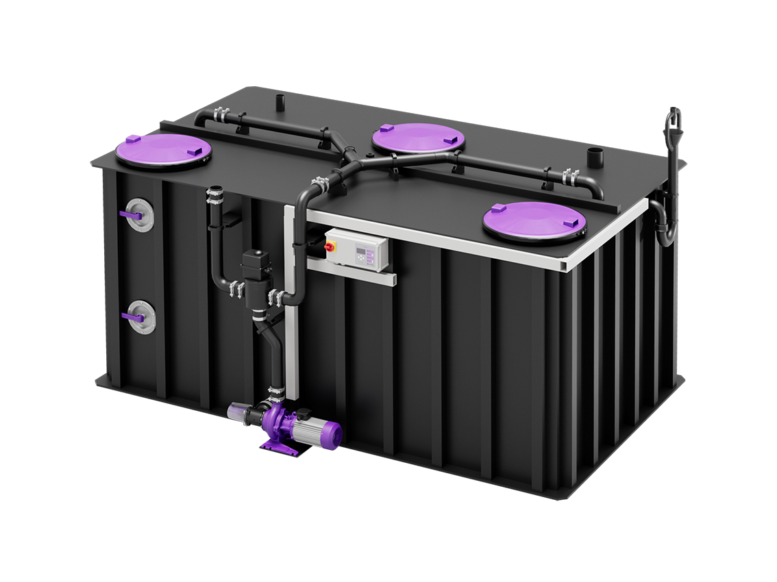 EasyStore free freestanding rectangular wet waste tank, 2,000 to 17,500 litres