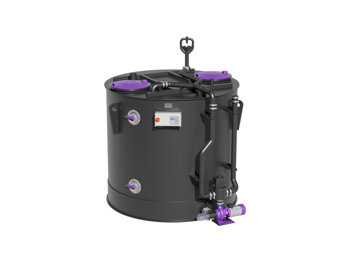 EasyStore free freestanding wet waste tank in a round design, 2,000 to 5,000 litres