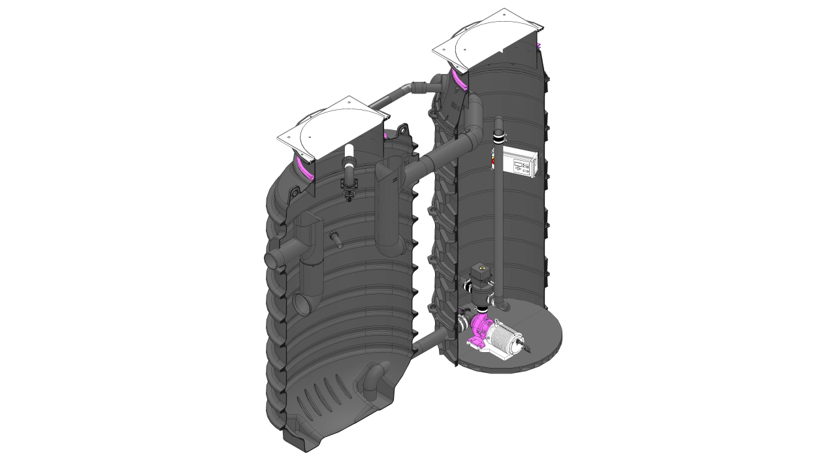 Technical drawing of the IL grease separator Technical drawing of the IL grease separator