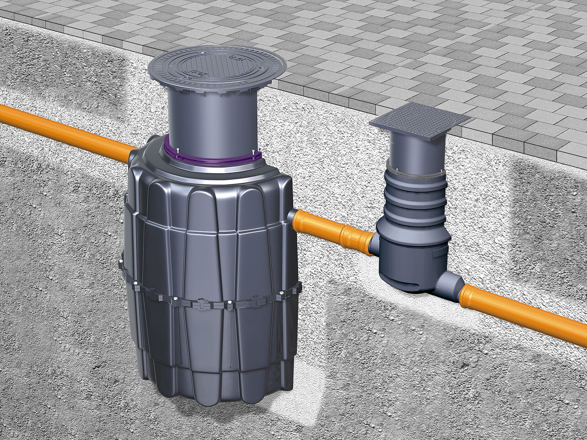 Installation suggestion for EasyClean ground grease separator