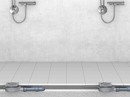 Installation example: The Ultraflat bathroom drain 