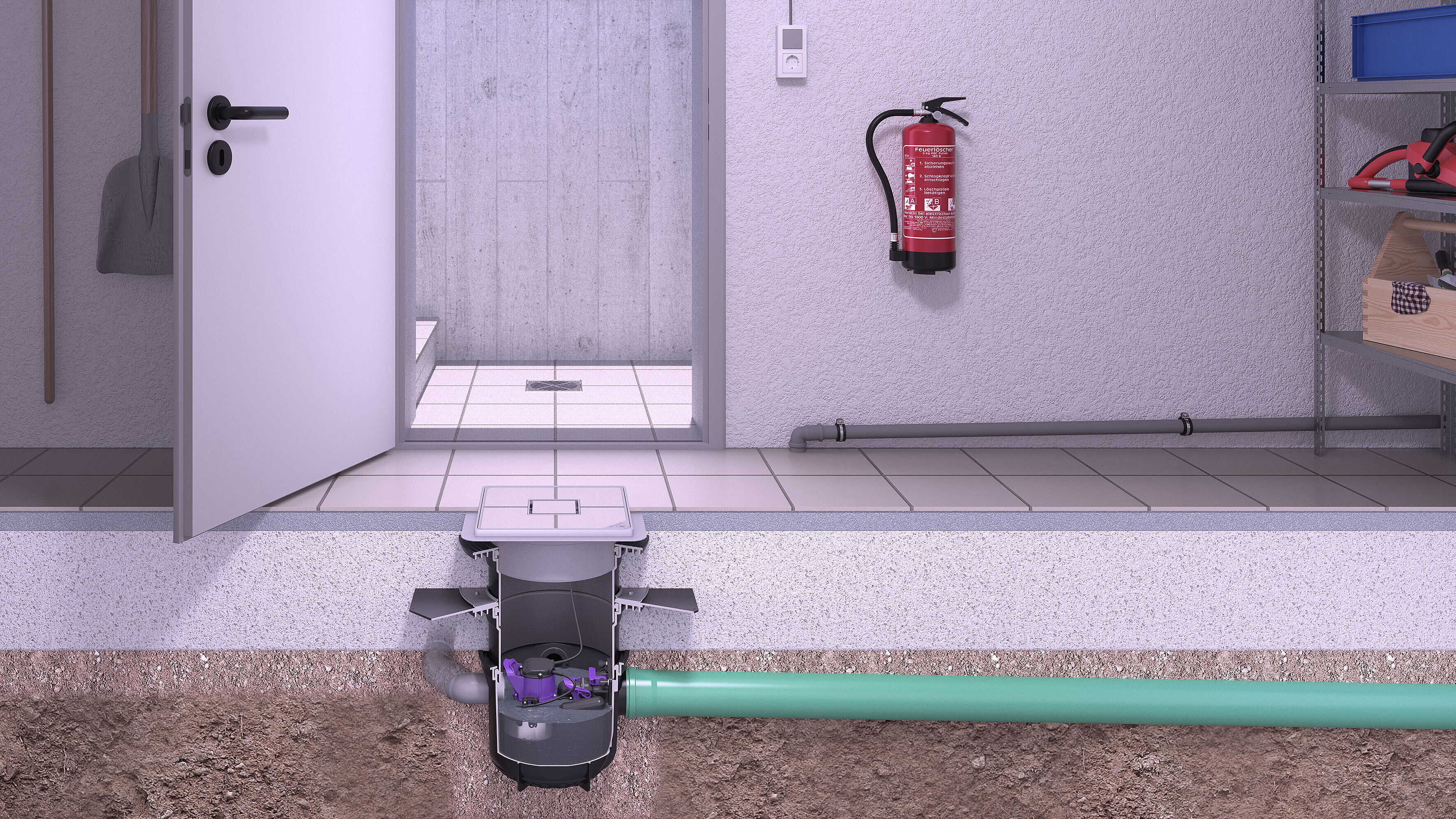Installation guide for the Pumpix S Underfloor basement drain in a storage cellar Installation guide for the Pumpix S Underfloor basement drain in a storage cellar