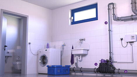 Example of installing the Ecolift M in an exposed pipe