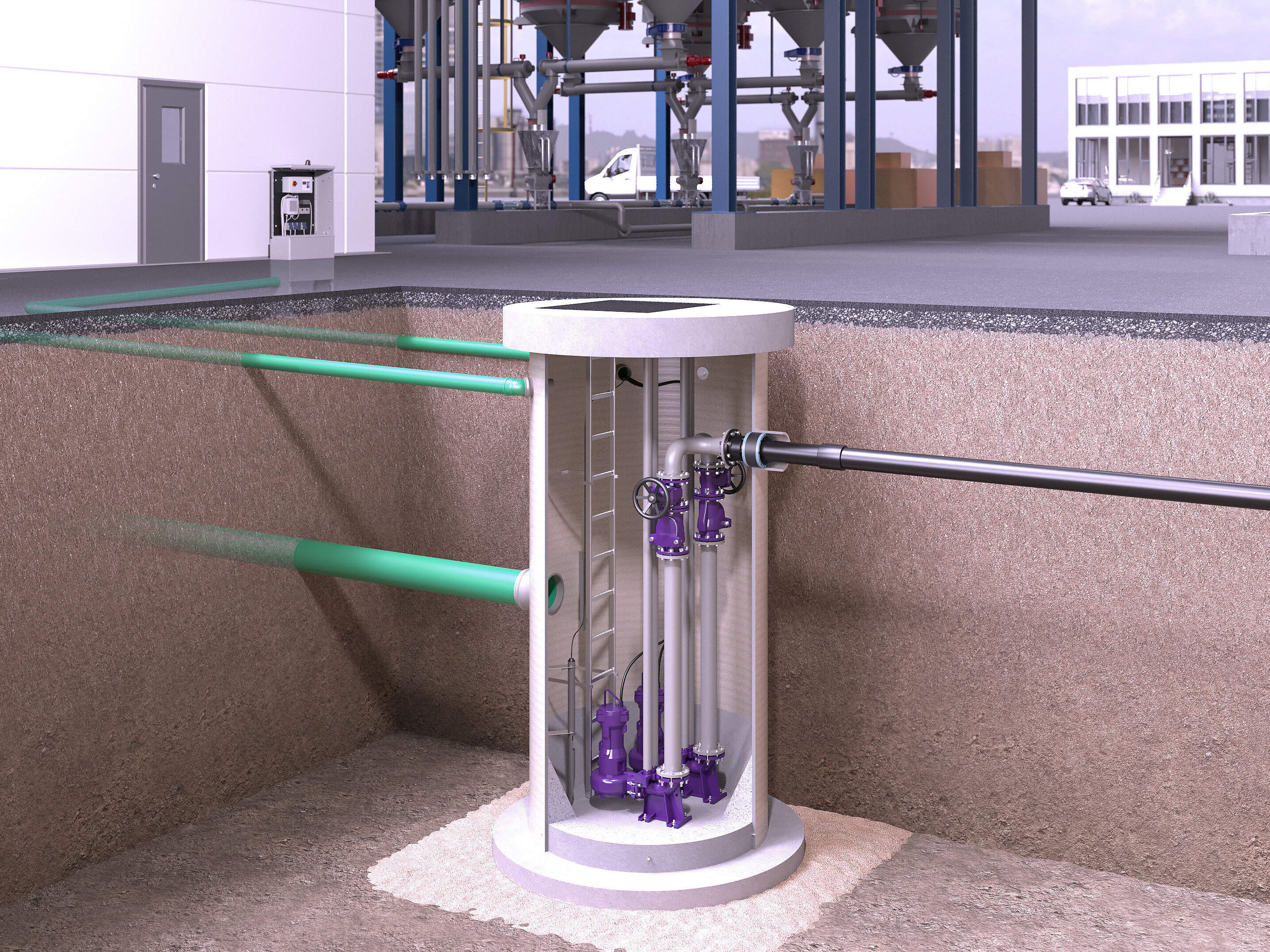 Installation recommendation: GRP pump chamber, buried Installation recommendation: GRP pump chamber, buried