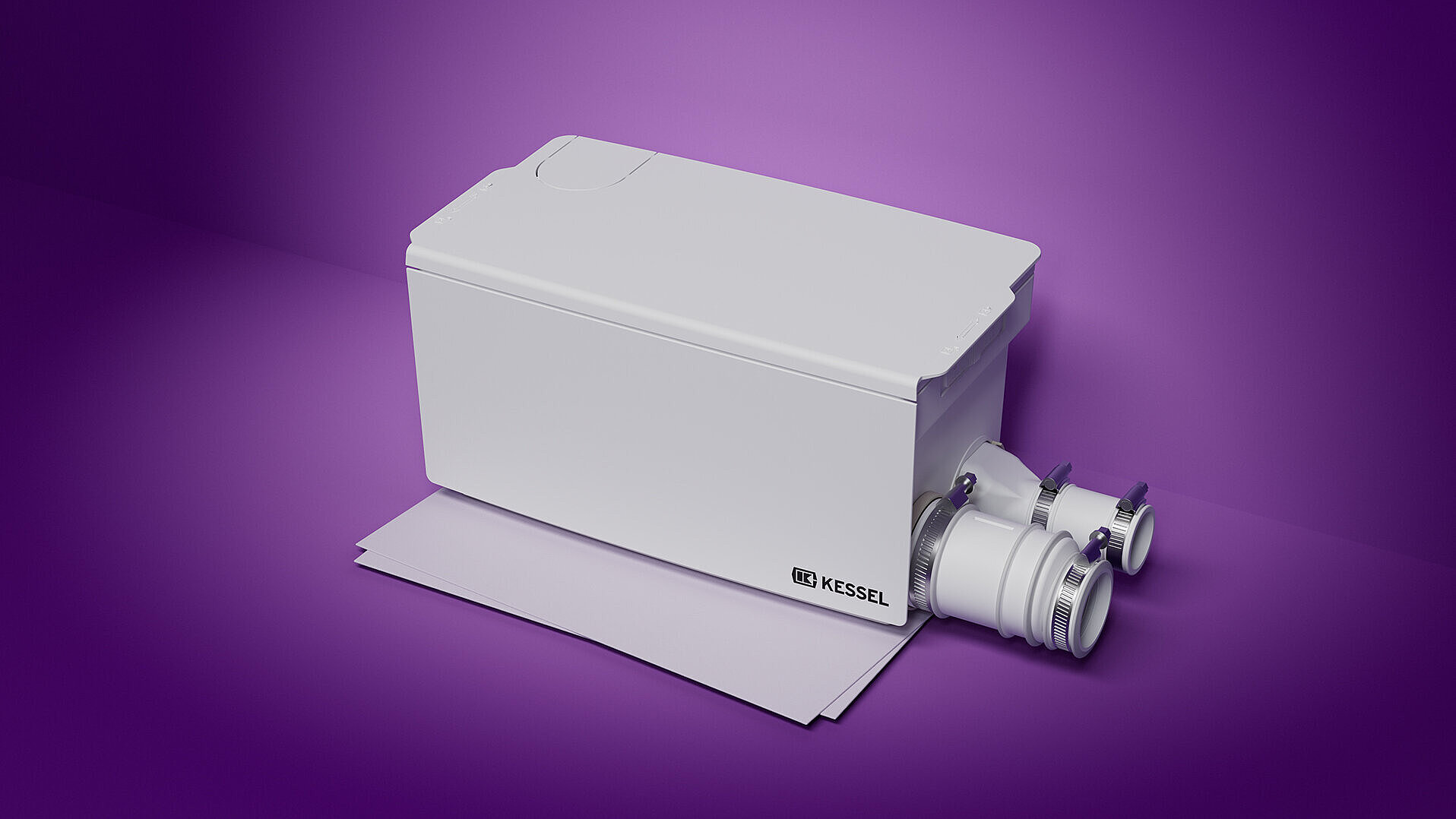 The Minilift lifting station is shown on an A4 sheet to illustrate the scale.