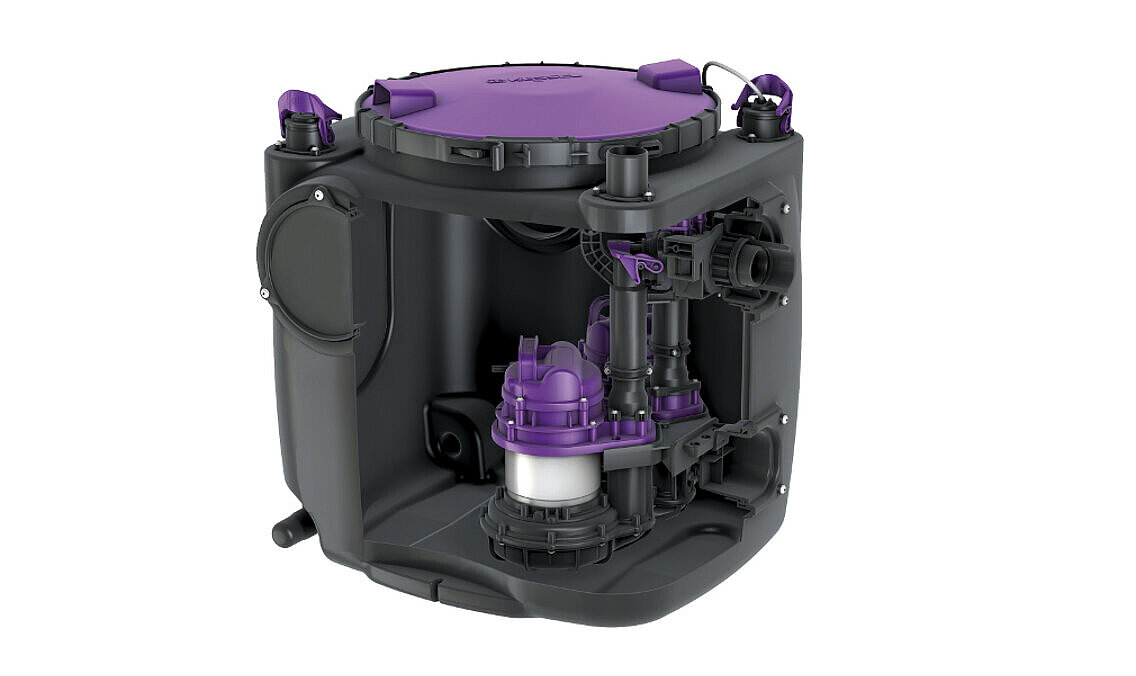 Lifting station Aqualift S 100 Duo, exposed installation