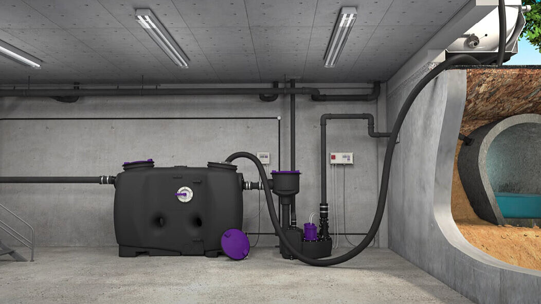 Example of disposal for freestanding grease separators