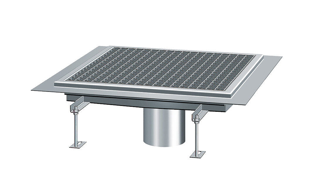 Floor tray with glued flange Floor tray with glued flange