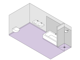 En-suite bathroom with a bath without a shower head and a walk-in shower without a screen.