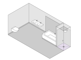 En-suite bathroom with a bath (no shower) and a walk-in shower with a screen.