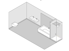 En-suite bathroom with a bath (no shower head) and a shower tray with a shower screen.