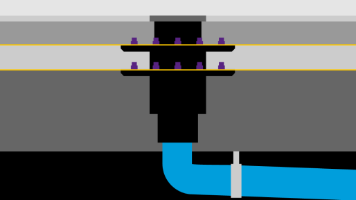 Installation diagram: waterproofing layer with waterproofing sheets