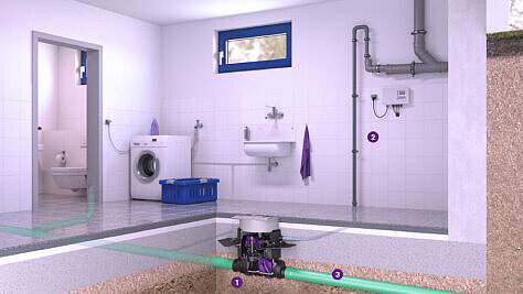 Example of installing the Ecolift M in a floor slab