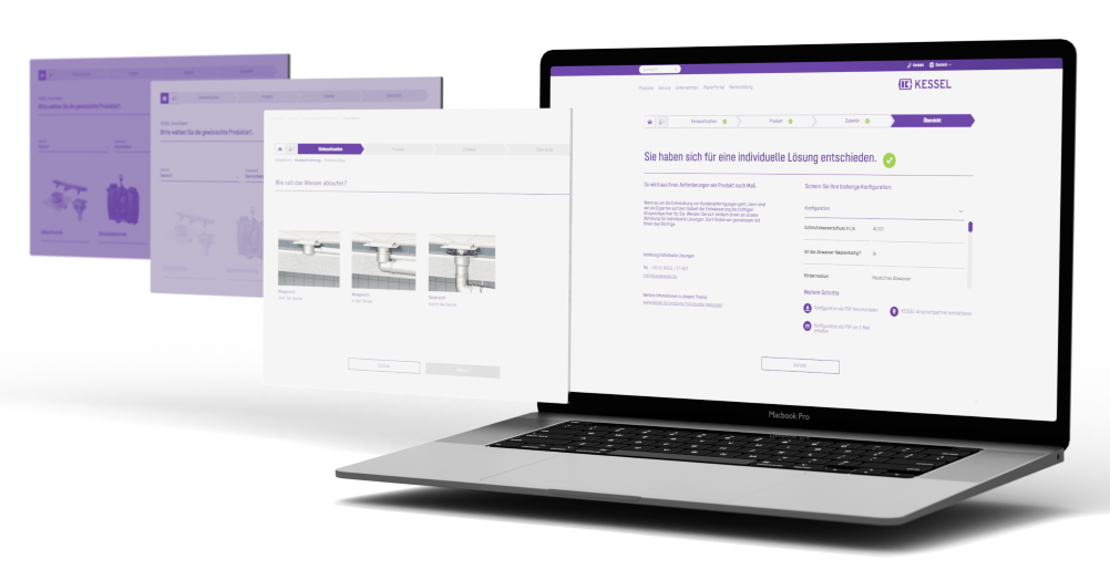  SmartSelect design tool on a laptop
