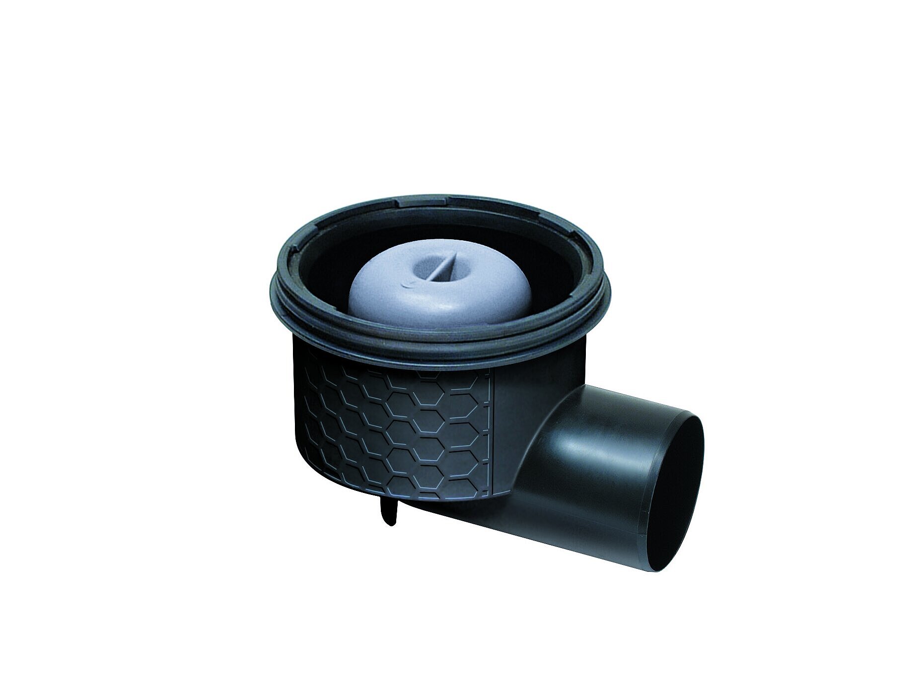 Ecoguss drain body with a horizontal drain