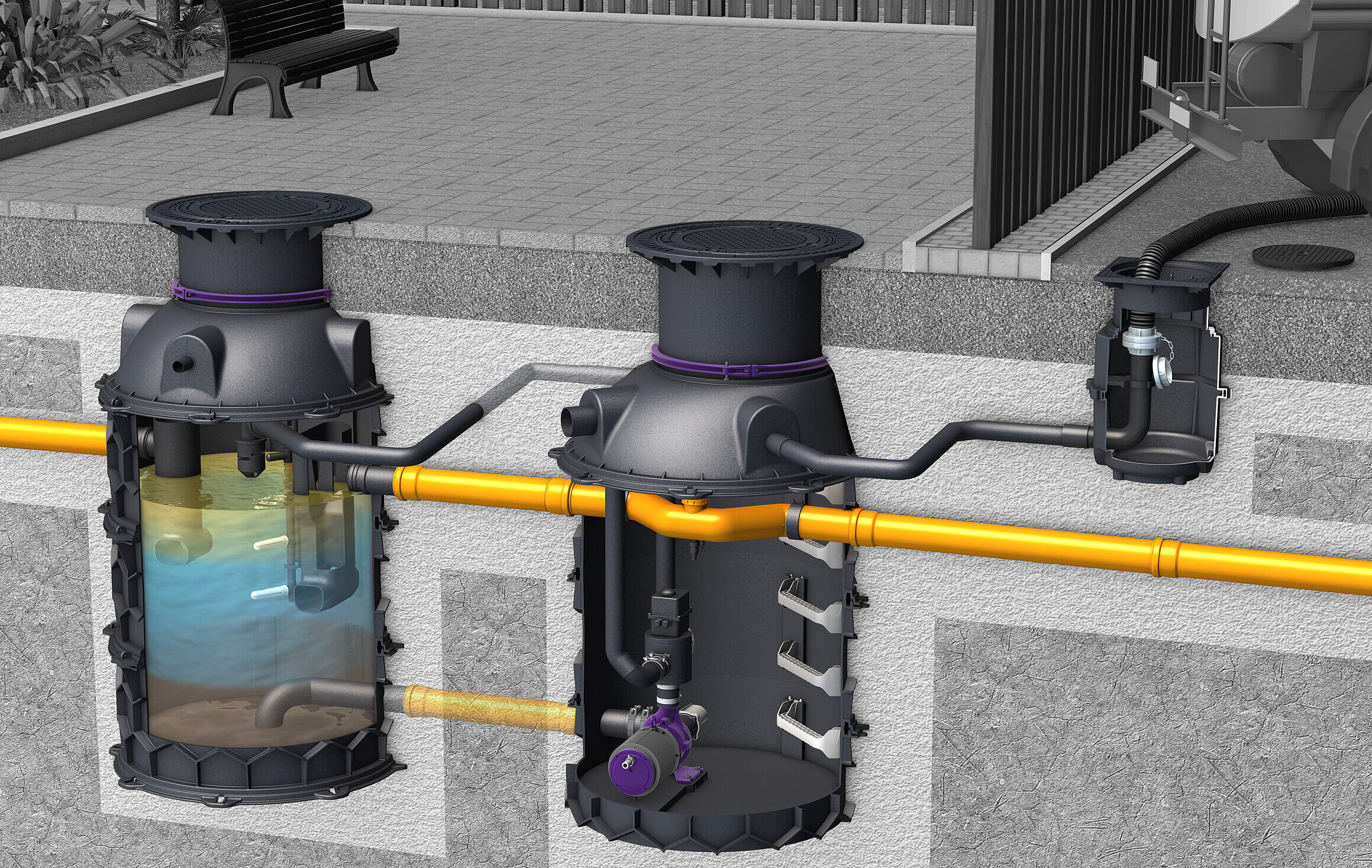 Emptying the EasyClean ground Auto Mix & Pump model