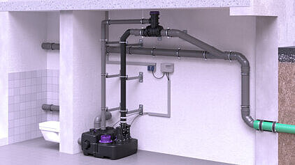 The ventilation valve is installed in the same room as the lifting station. The ventilation valve is installed in the same room as the lifting station.