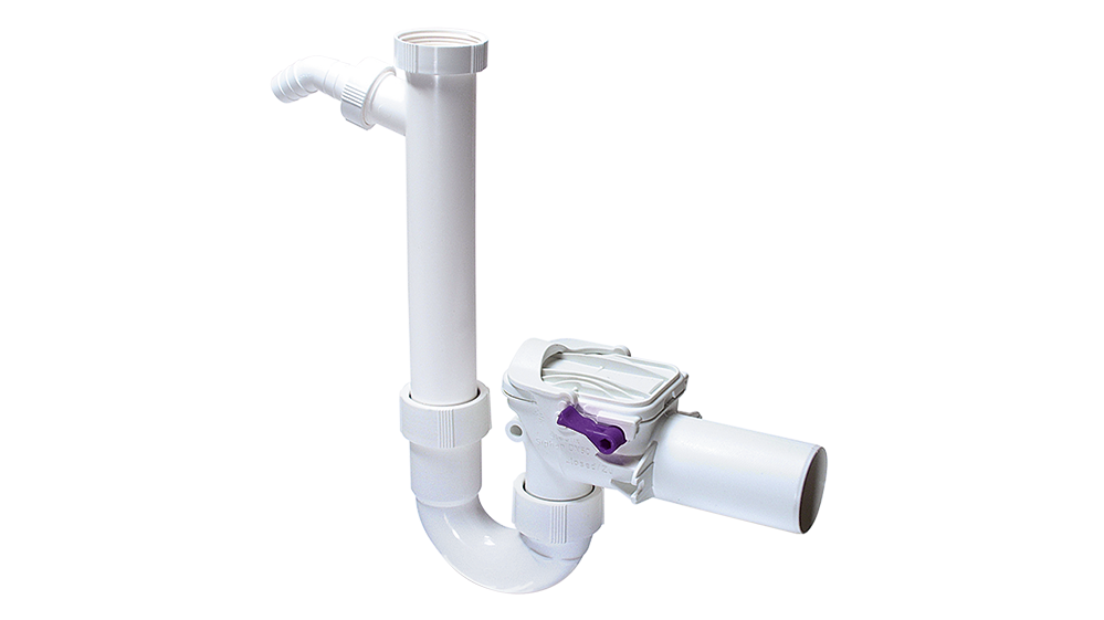 Staufix Siphon DN 50 backwater valve with awashing machine connection 