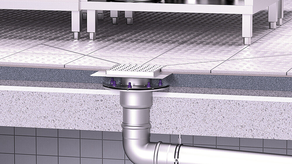 Installation guide for the Ferrofix stainless steel floor drain in a commercial kitchen Installation guide for the Ferrofix stainless steel floor drain in a commercial kitchen