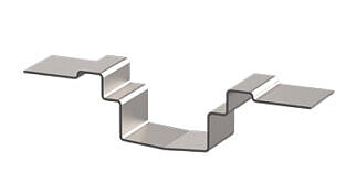 Stainless steel channel with glued flange, flange height 6 mm Stainless steel channel with glued flange, flange height 6 mm